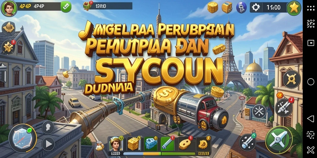Tampilan gameplay yang menakjubkan dalam 4P4P, menunjukkan strategi Tycoon.