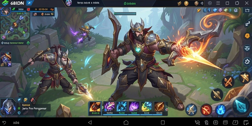 Screenshot dari gameplay seru di 68IDN dengan pertarungan antar karakter.