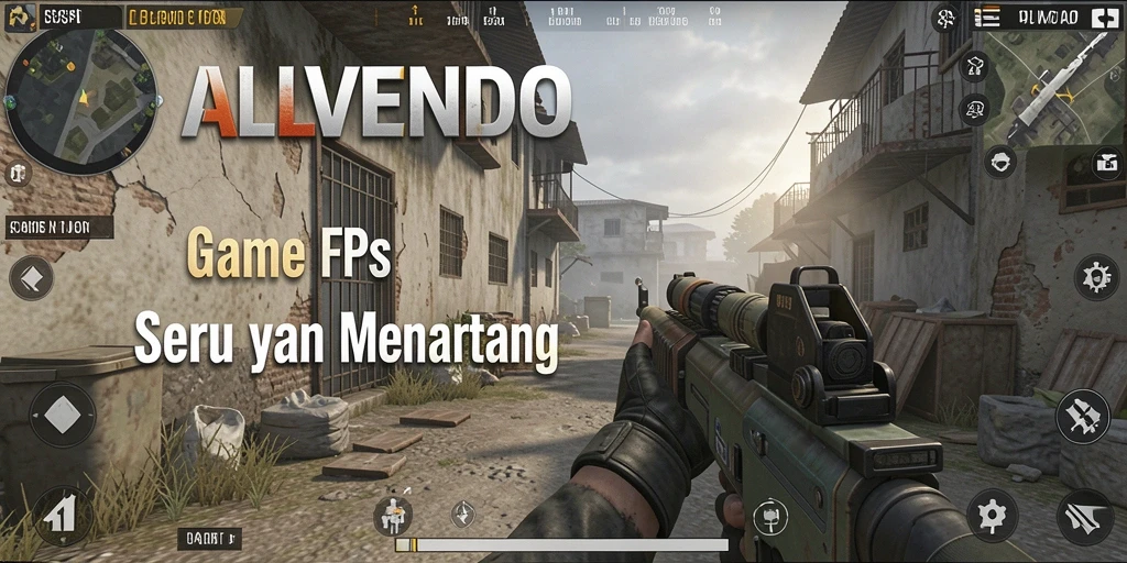 Screenshot gameplay ALVENDO dengan grafis memukau dan aksi tembak-menembak intens.