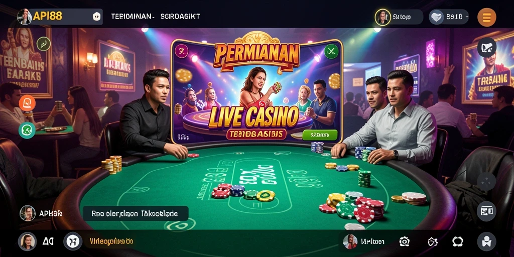 Screenshot gameplay API88 menampilkan dealer profesional dan suasana kasino yang mendebarkan.
