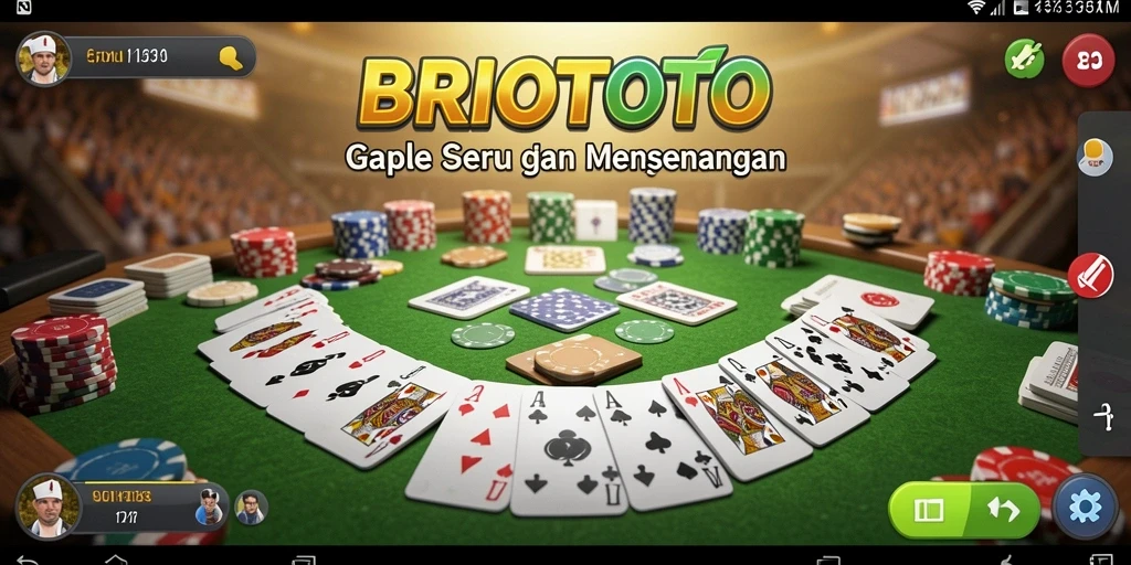 Gameplay BRIOTOTO yang menarik saat bermain Gaple dengan teman-teman.
