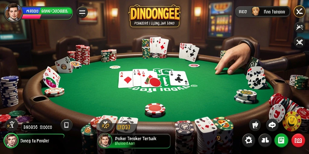 Tampilan permainan poker yang menarik di DINGDONGTOGEL.