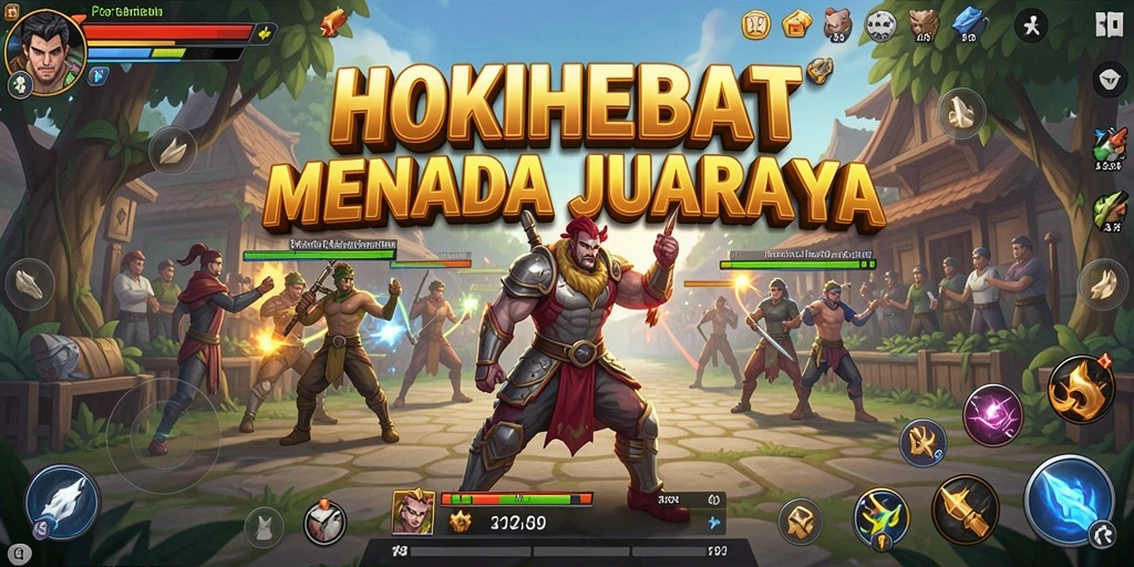 Tangkapan layar menunjukkan aksi mendebarkan dalam HOKIHEBAT Tower Defense.