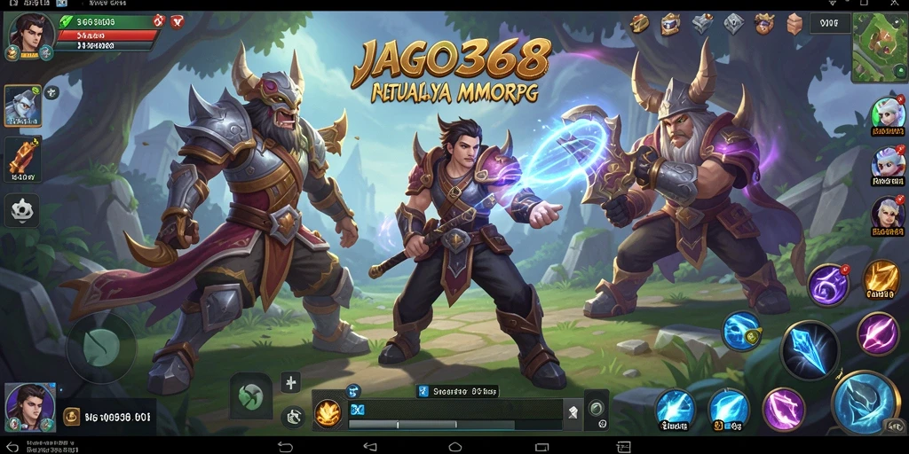 Tangkapan layar menampilkan pertarungan epik dalam dunia MMORPG JAGO368.