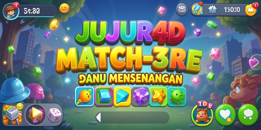 Screenshot utama JUJUR4D menampilkan keseruan gameplay Match-3.