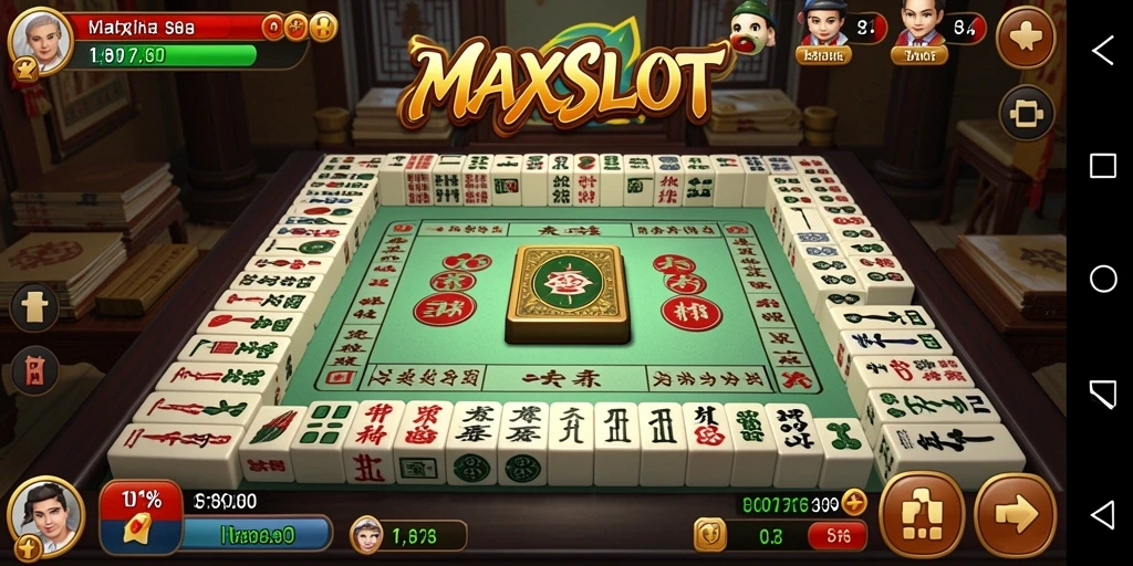 Tampilan gameplay Mahjong yang menarik dan penuh warna di MAXSLOT.