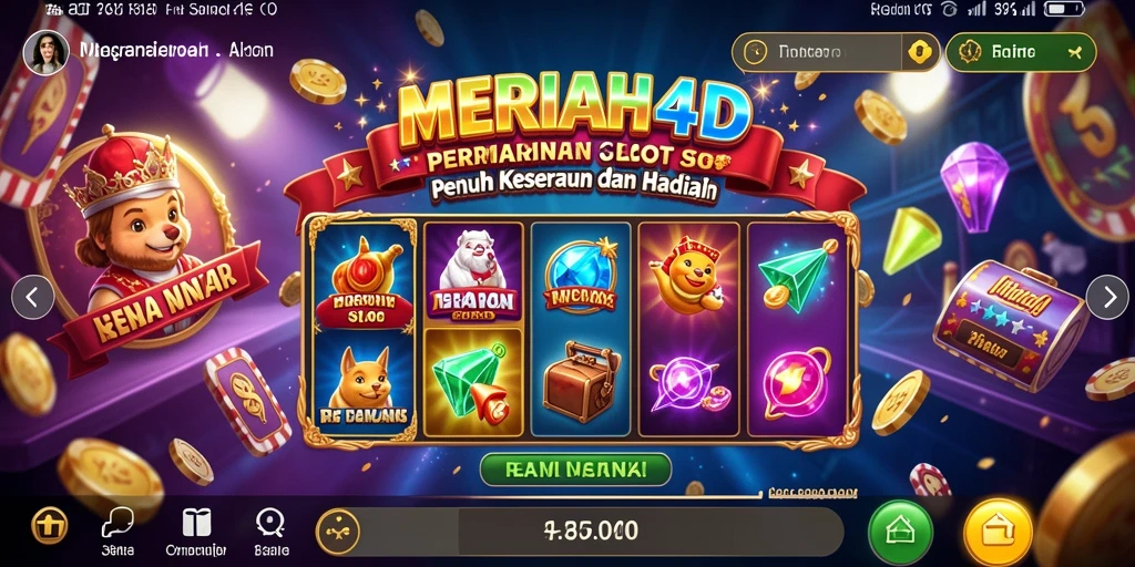 Tampilan gameplay <strong>MERIAH4D</strong> yang menarik dengan banyak fitur slot.