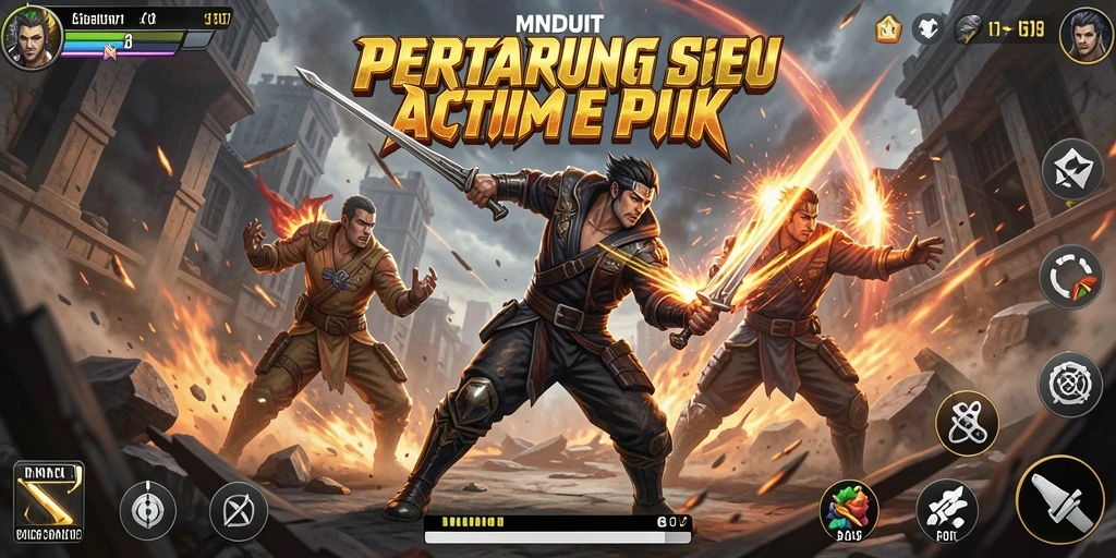 Tampilan gameplay MNDUIT yang mendebarkan dan penuh aksi.