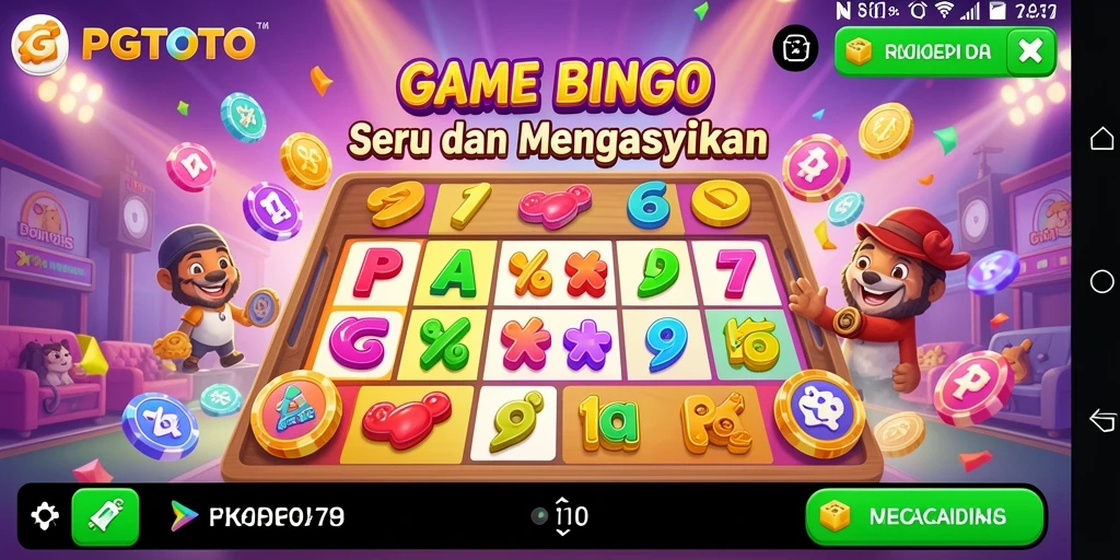 Tampilan gameplay Bingo PGTOTO yang penuh warna dan menarik.