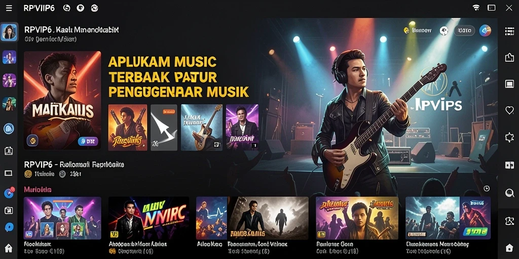 Tampilan gameplay RPVIP6 dengan berbagai pilihan lagu musik.