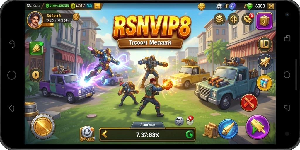 Screenshot RSNVIP8 menunjukkan permainan Tycoon yang mendebarkan dan strategis.