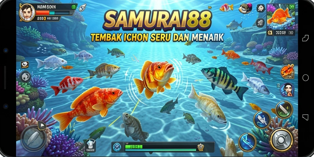 Screenshot SAMURAI88 menampilkan aksi seru dalam game Tembak Ikan.