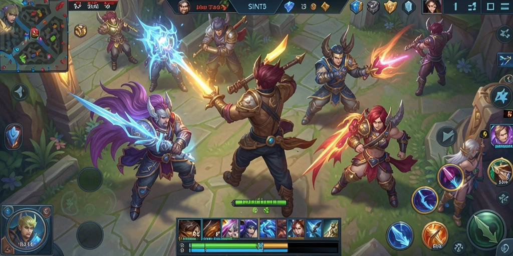 Tampilan gameplay epik di SINTE4D dengan aksi tim yang intens.