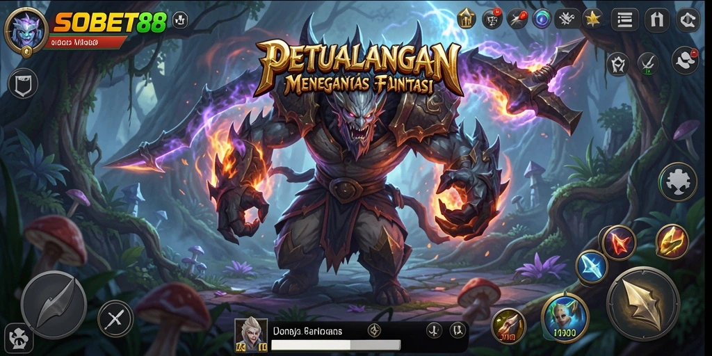 Tampilan permainan SOBET88 yang menakjubkan saat menjelajahi dunia petualangan.